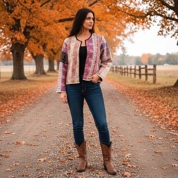 Vintage Jacket Made from Kantha - Reversible - Picture 1 of 10